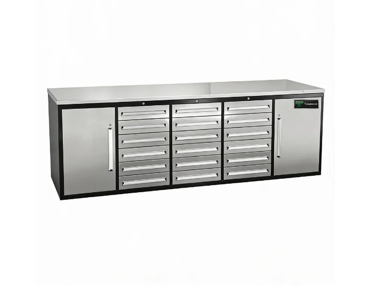 custom-table16.jpg Heavy Duty 280cm Custom Metal Workbench with 18 Drawers & Cabinets - Grey - Image 1