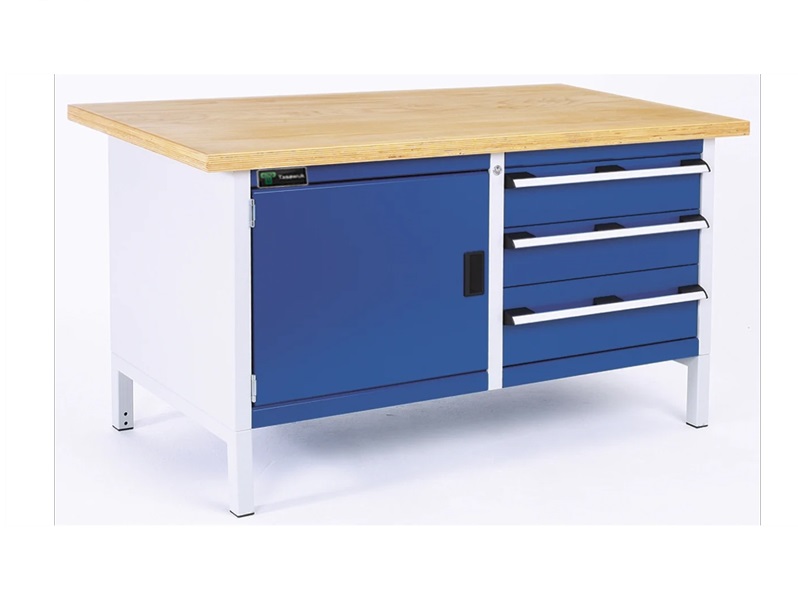 custom-table20.jpg Heavy Duty 180cm Custom Workbench with 3 Drawers & Cabinet - Blue / Gray - Image 1