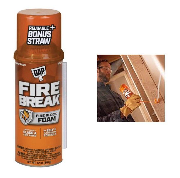 Fire-Resistant Sealing: DAP Fire Break Adhesive Foam (340 gm) - Blocks Fire & Air Leaks