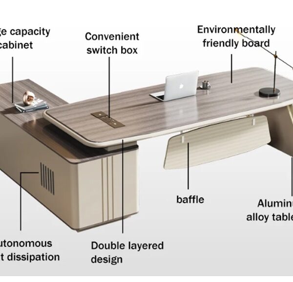 Customised Executive / Manager Desk with Side Cabinet - 4