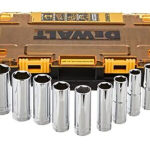 DEWALT DWMT73814 SAE Drive Deep Socket Set (10 Piece), 1/2"