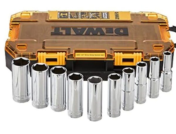 DEWALT DWMT73814 SAE Drive Deep Socket Set (10 Piece), 1/2"