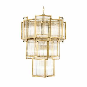 CHANDELIER  DESROCH IRON GLASS 24K PLATING PENDANT