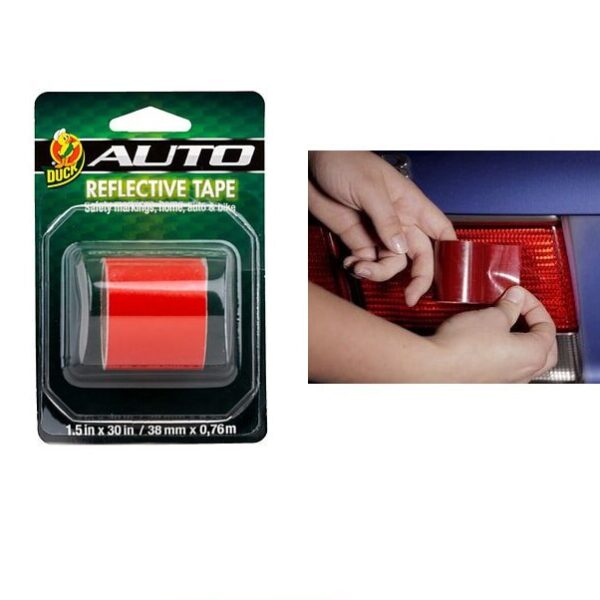 Be Seen Clearly at Night: Red Reflective Tape (0.76m) - Improves Road Safety