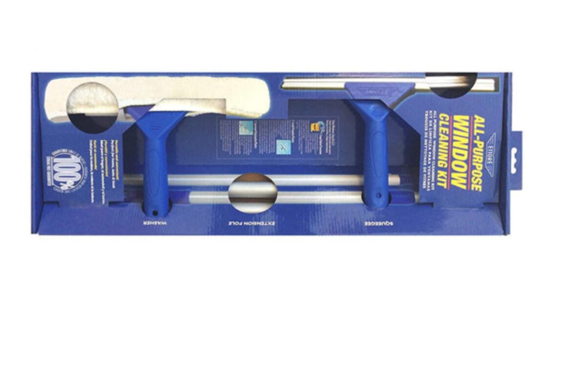 ettore-cleaning-kit.jpg Ettore All Purpose Window Cleaning Kit with 10" + 12" Wipers - Image 1