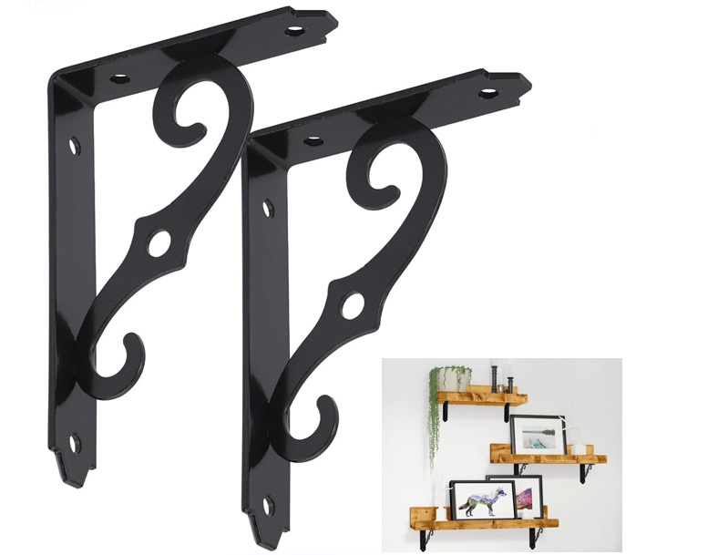fancy3.jpg Fancy Design Shelf Bracket Set - Black 19 x 24 cm - Image 1
