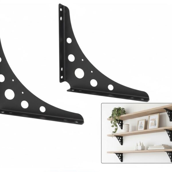 Fancy Design Shelf Bracket Set - Black 25 x 25 cm