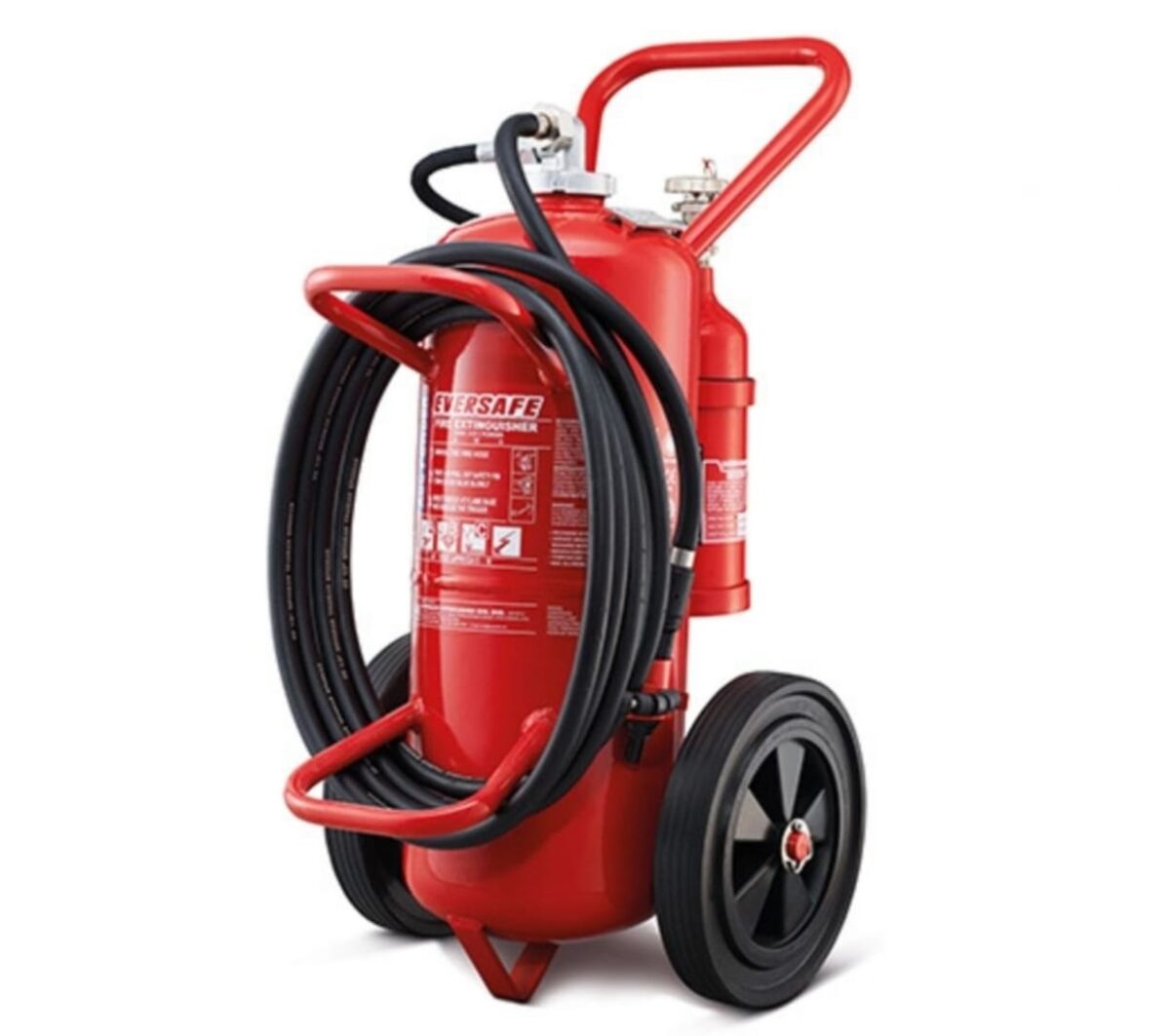 Eversafe 25kg Powder Fire Extinguisher with Wheels & Stand - Image 1