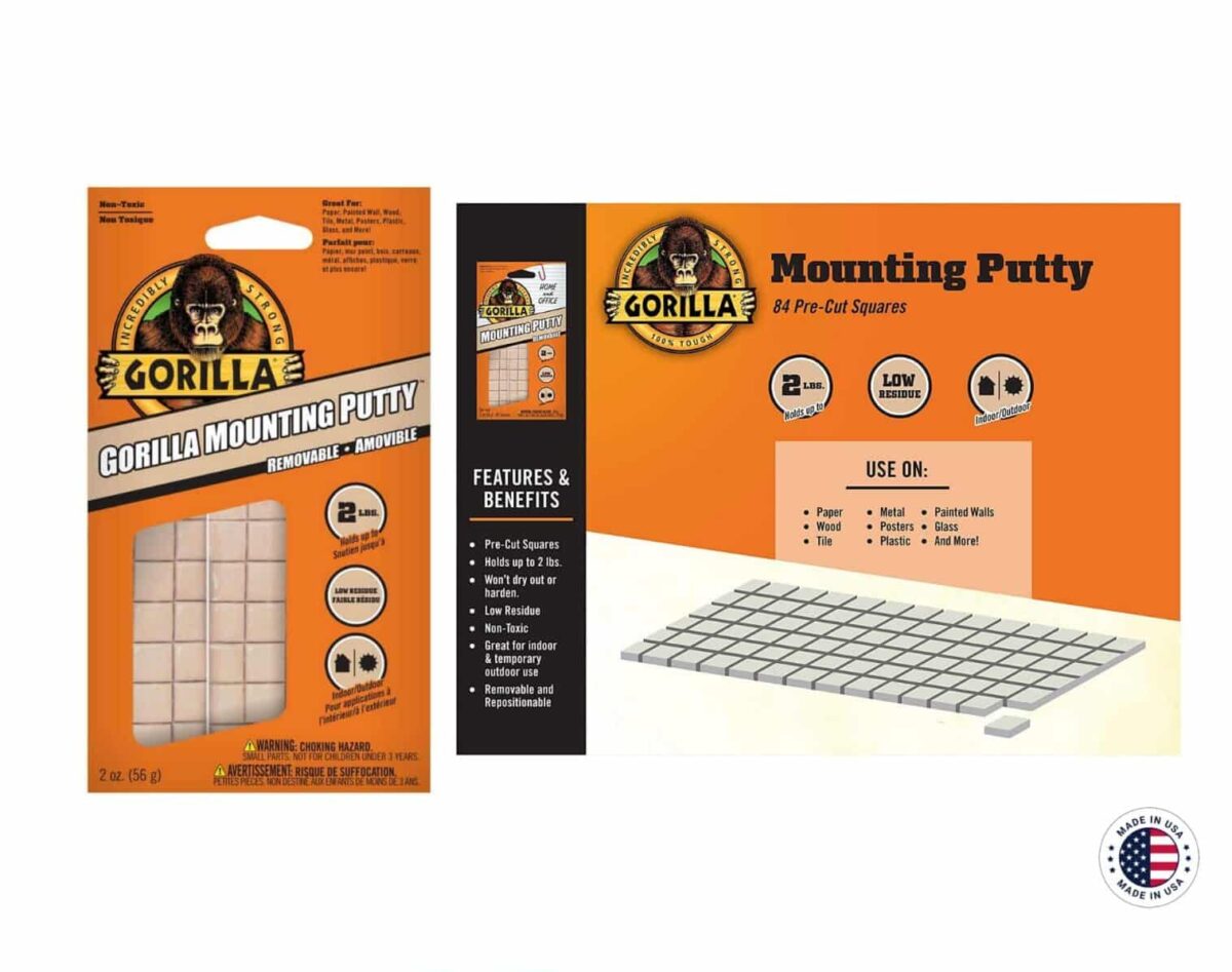 Versatile Mounting: Gorilla All-Purpose Mounting Putty (56 gm) - Image 1