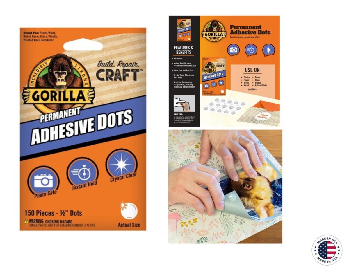 Convenient Bonding: Gorilla Permanent Adhesive Dots (150 Pack) - Image 1