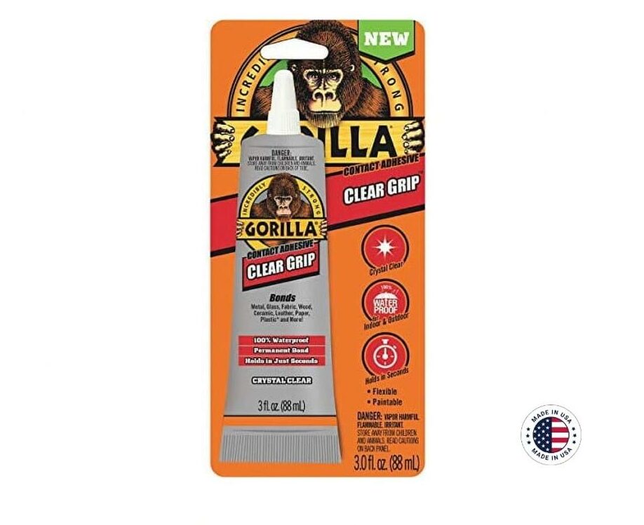 gorilla30-e1703516027506.jpg Lasting Hold: Gorilla Clear Grip Contact Adhesive (3 oz) - Image 1