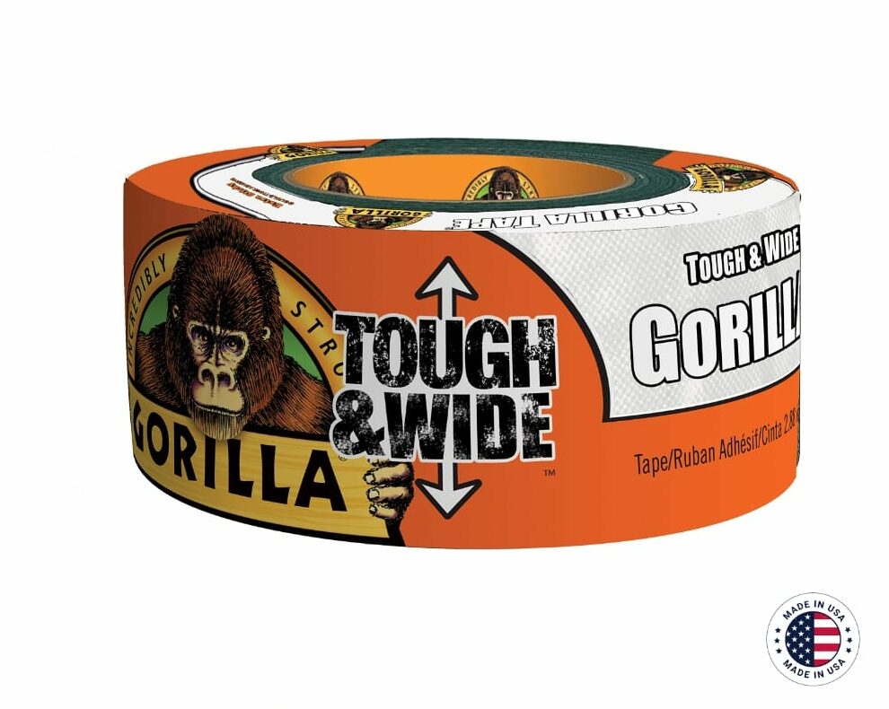 gorilla37-e1703516493348.jpg Strong and Wide White Duct Tape: Gorilla Wide White Tape (2.88" x 25 yd) - Image 1