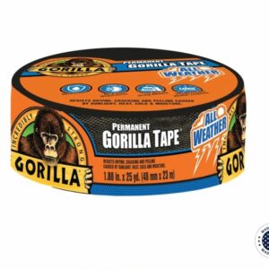Durable All-Weather Tape: Gorilla All-Weather Black Tape (1.88" x 25 yd)