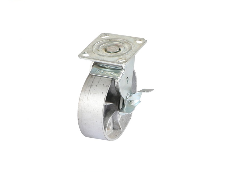 iron-caster1.jpg 8" Caster Wheel Iron Swivel with Brake - Image 1