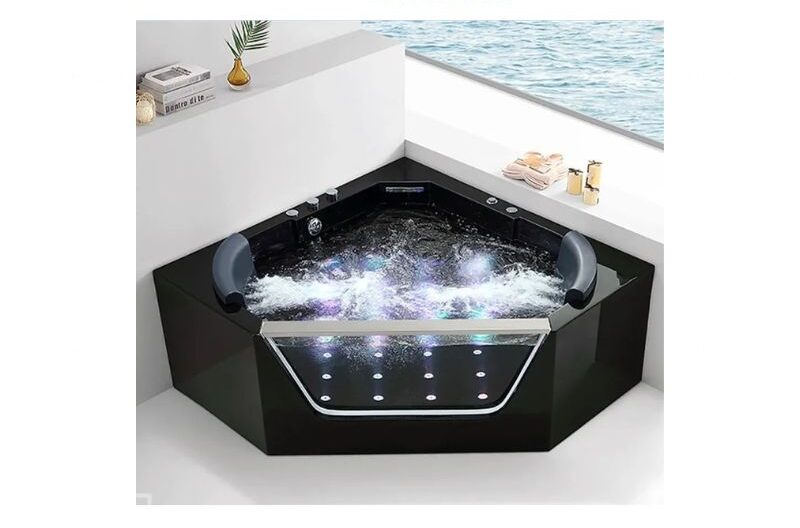 jacuzzi-with-hydromassage-1-e1760189339106.jpg Luxurious Jacuzzi, Hydromassage system - Black - Image 1