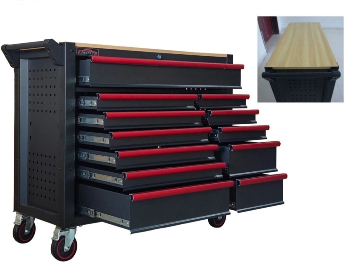 12 Drawers Trolley with Wooden Platform - Image 1