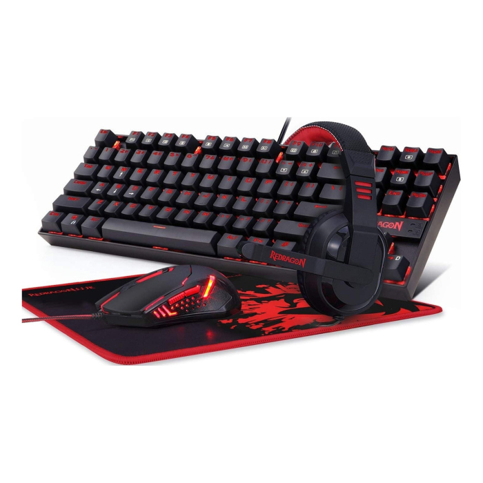 k552-bb-2_0000_1.jpg Redragon Gaming Essentials Wired Keyboard Mouse Headset & MousePad 4 in 1 Set - Black - Image 1