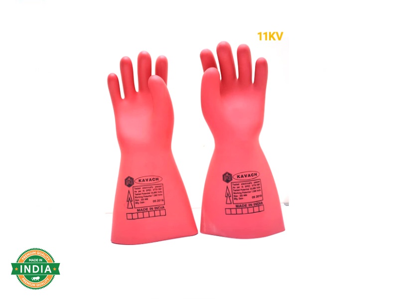 kavach-11kv.jpg Kavach 11 KV High Voltage Electric Gloves - Image 1