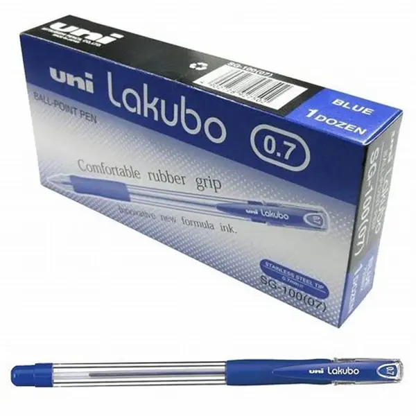 Uniball Lakubo SG100 ballpoint pen - 0.7 mm. - blue Pack of 12