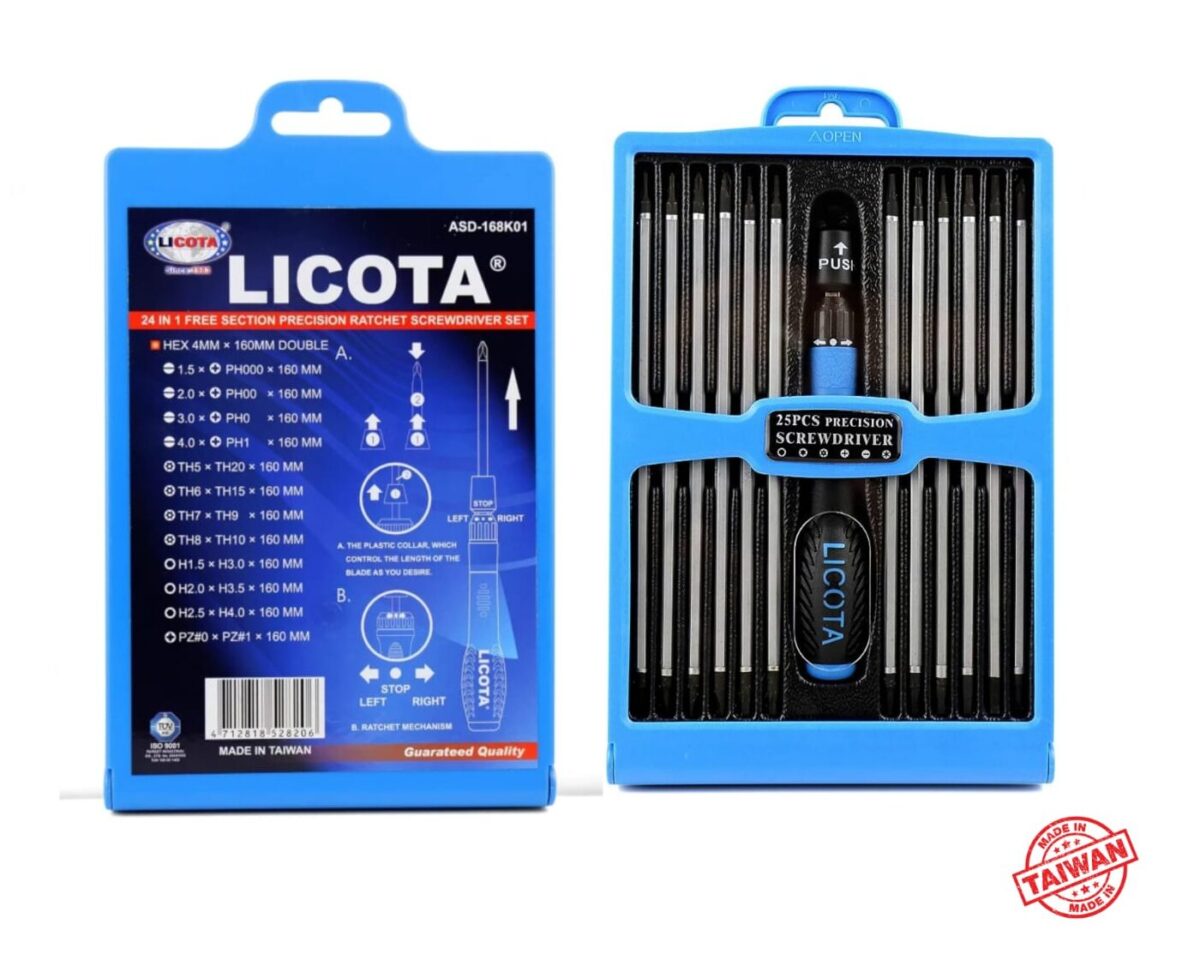 licota-b8-e1692633741827.jpg Licota Precision Ratchet Screwdriver Set - Image 1