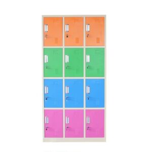 Multi Color Metal Locker Cabinet - 12 doors