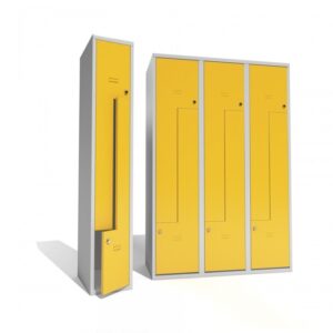 L-Shaped Metal Locker Cabinet - 8 Doors