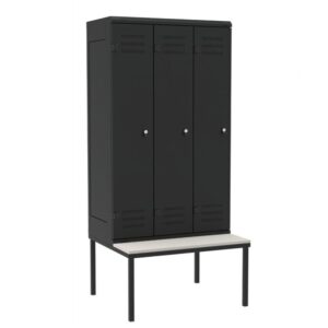 Metal Locker with Bench - 1