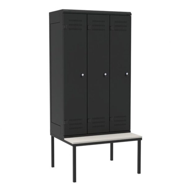 Metal Locker with Bench - 1