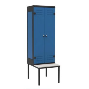 Metal Locker with Bench - 2