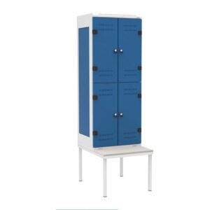 Metal Locker with Bench - 3