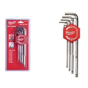 Milwaukee 9-Piece Ball End Hex Key Set: Tackle Hex Screw Jobs Efficiently (Multiple Sizes)