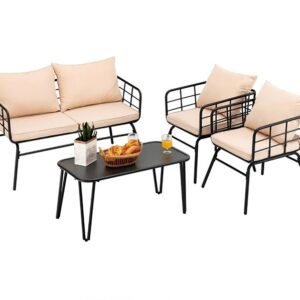 Custom Made 2+1+1 Outdoor Metal Sofa Set with Tea Table