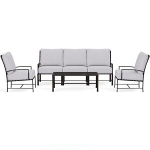 Custom Made 3+1+1 Outdoor Metal Sofa Set with Tea Table