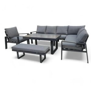 Custom Made 5+1+1 Outdoor Metal Sofa Set with Tea Table