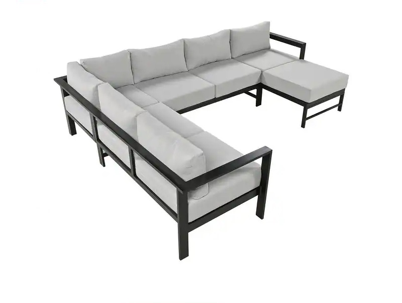 metal18.jpg Custom Made L-Shaped 5 Seater Outdoor Metal Sofa Set with Tea Table - Image 1