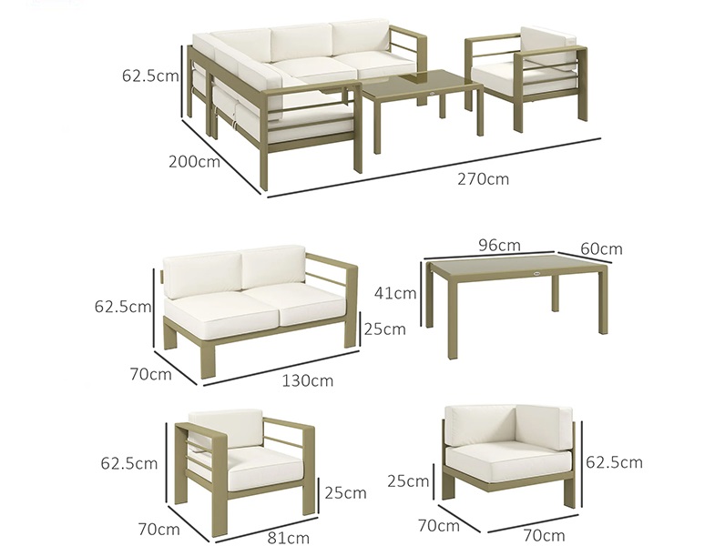 metal20.jpg Custom Made L-Shaped 5+1 Outdoor Metal Sofa Set with Tea Table - Image 1