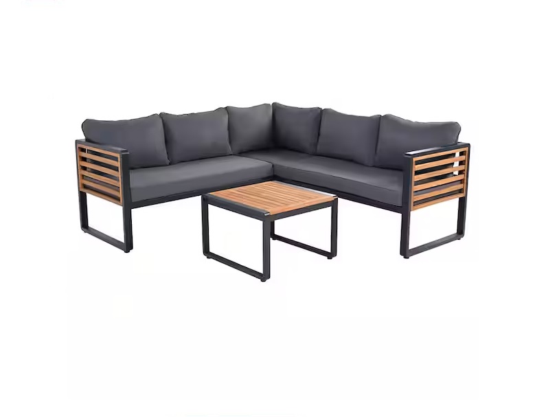 metal22.jpg Custom Made L-Shaped 5 Seater Outdoor Metal Sofa Set with Tea Table - Image 1