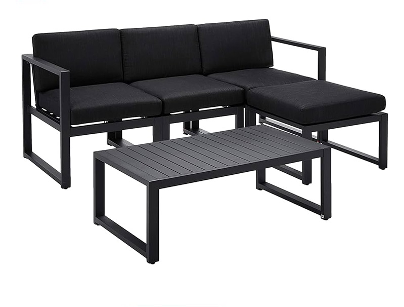 metal9.jpg Custom Made L-Shaped 4 Seater Outdoor Metal Sofa with Tea Table - Image 1