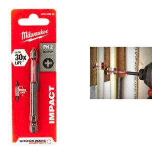 Milwaukee 90mm PH2 Bit Holder: Reach & Drive Screws Easily