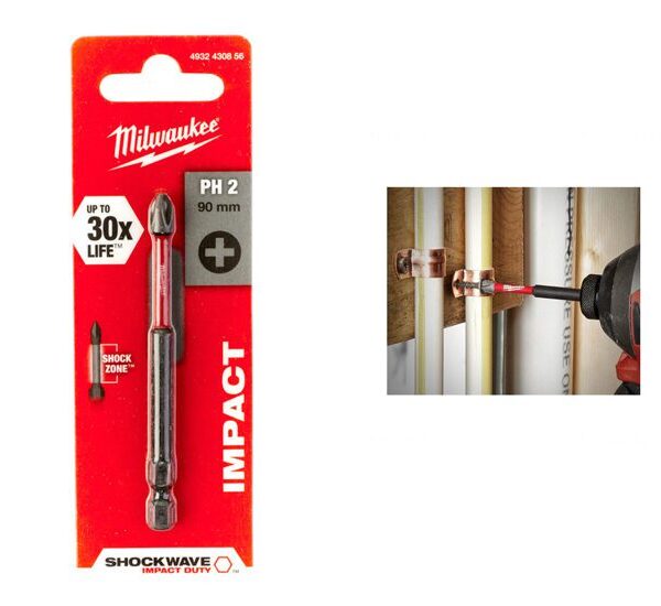 Milwaukee 90mm PH2 Bit Holder: Reach & Drive Screws Easily