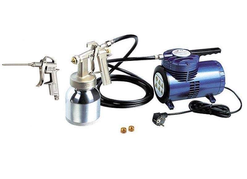 mini-air-comp-kit-e1669146944107.jpg Mini Air Compressor Kit with Spray Gun and Air Gun - Saif - Image 1