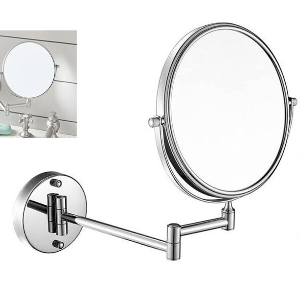 Wall Mounted Magnifying Makeup Mirror - 1, Silver