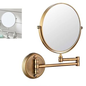 Wall Mounted Magnifying Makeup Mirror - 2, Bronze