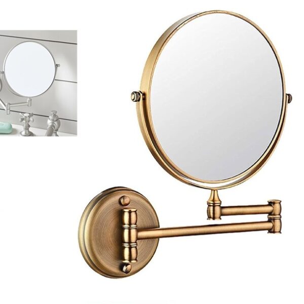 Wall Mounted Magnifying Makeup Mirror - 2, Bronze