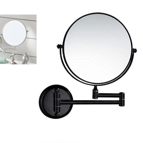 Wall Mounted Magnifying Makeup Mirror - 3, Black
