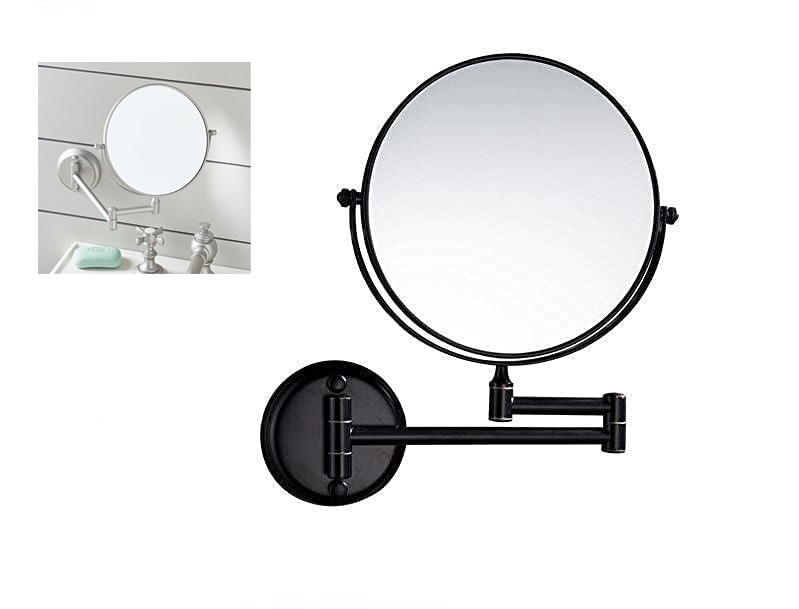 mirror3.jpg Wall Mounted Magnifying Makeup Mirror - 3, Black - Image 1