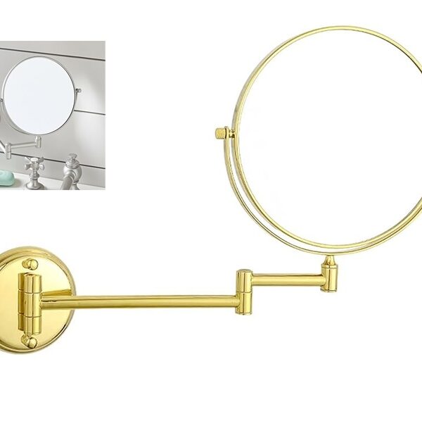 Wall Mounted Magnifying Makeup Mirror - 4, Golden