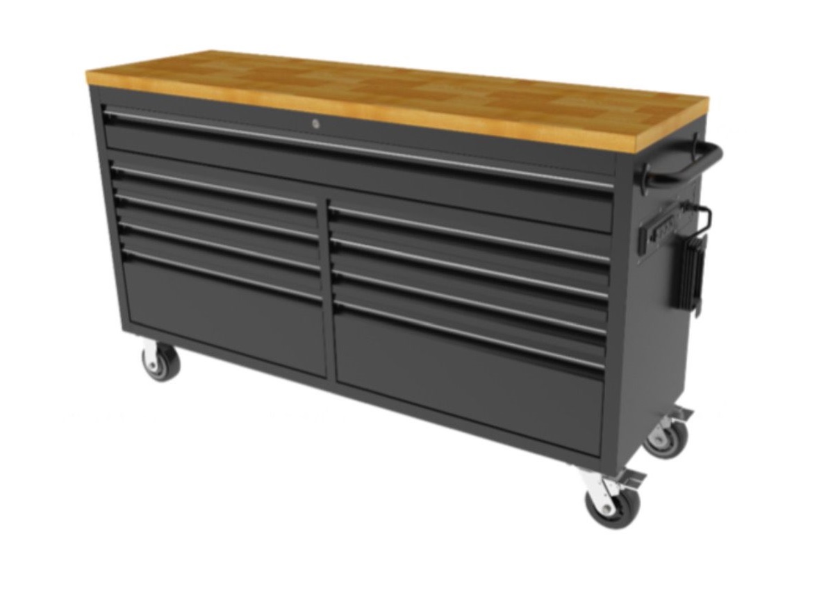 new11-1.jpg 61" 9 Drawers Tool Chest Trolley Black - Image 1