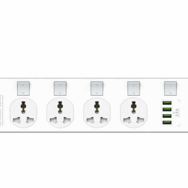 C-House Fast Charging Socket with Multiple Outlets & USB Ports (4 sockets + 4 USB A)