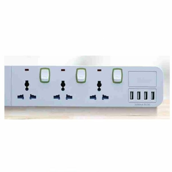 C-House Fast Charging Socket with Multiple Outlets & USB Ports (3 sockets + 4 USB A)